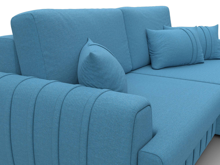 Диван угловой Лига-057 НПБ угол правый (амур 10 голубой)