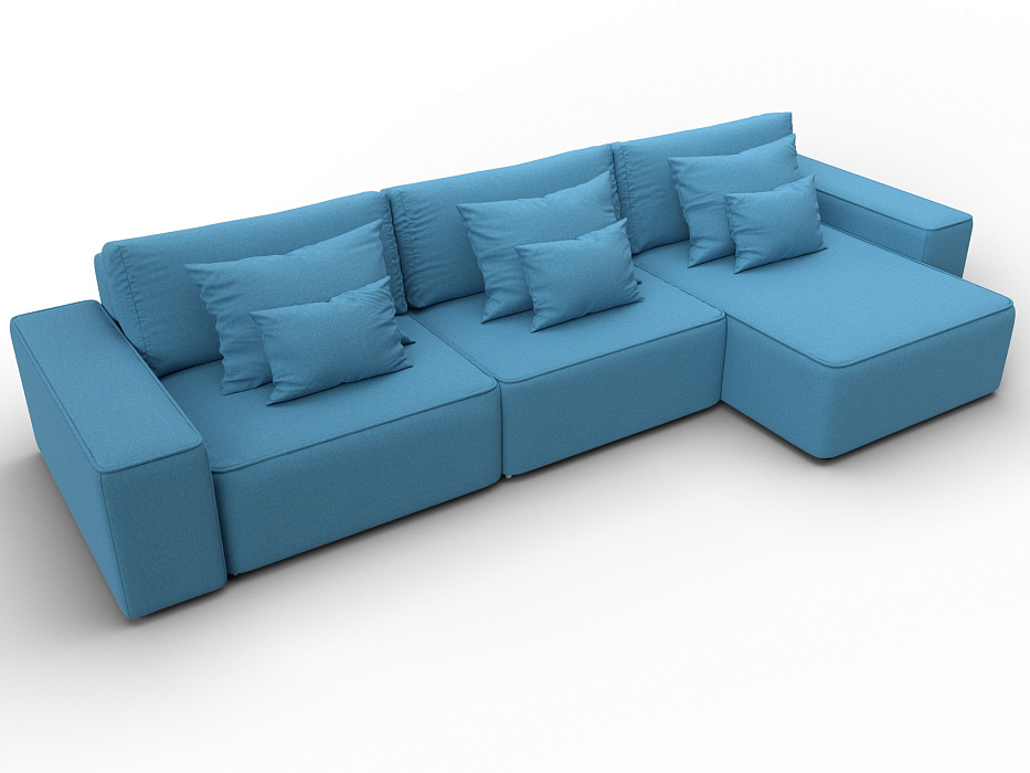 Диван угловой Лига-074 угол универсальный (амур 10 голубой)