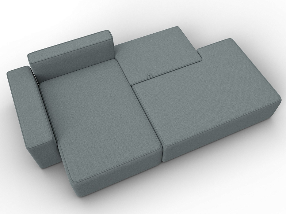 Диван угловой Лига-079 угол левый (амур 07 серый)