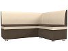Кухонный угловой диван Уют правый угол (коричневый\бежевый цвет)