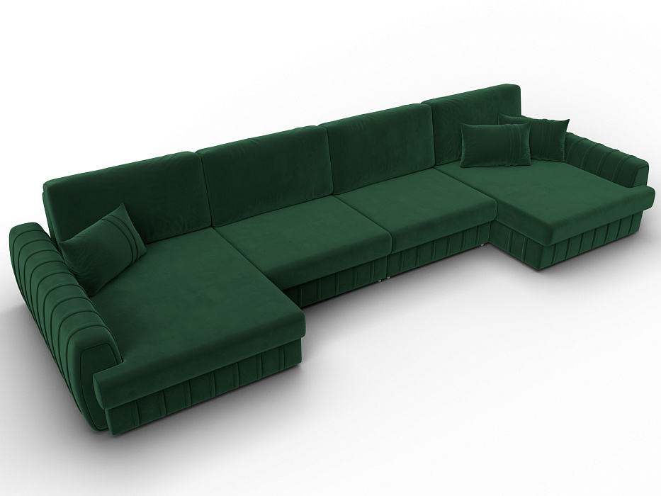 Диван П-образный Лига-057 НПБ Лонг (seven 626 зеленый)