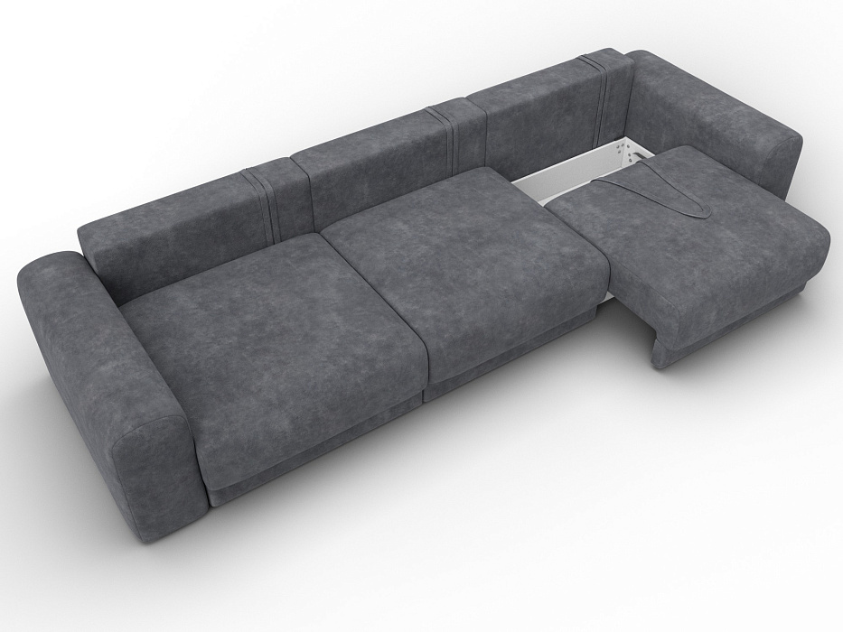 Диван прямой Лига-056 НПБ Лонг (brut 16 темно-серый)