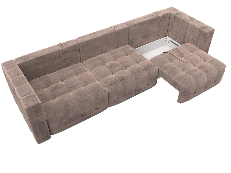 Диван прямой Лига-052 НПБ Лонг (tower 05 бежевый)