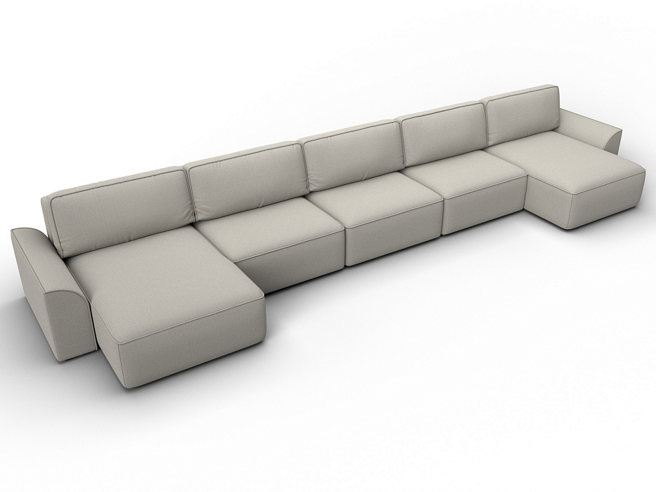 Диван П-образный Лига-048 НПБ МегаЛонг (амур 02 бежевый)