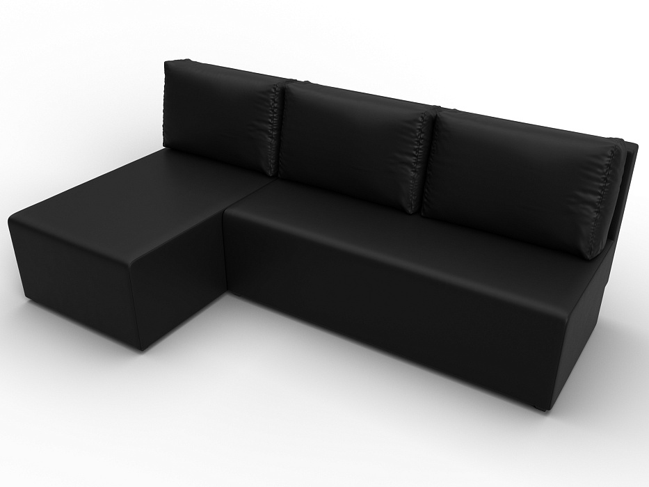 Диван угловой Поло левый угол (черный)