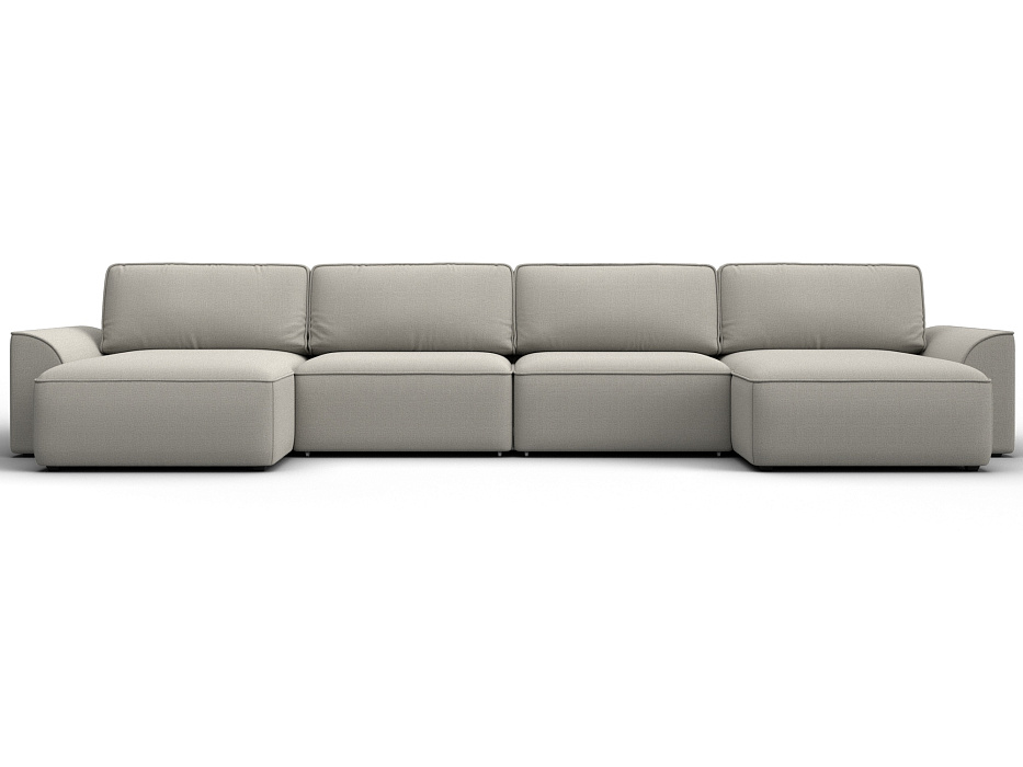 Диван П-образный Лига-048 НПБ лонг (амур 02 бежевый)