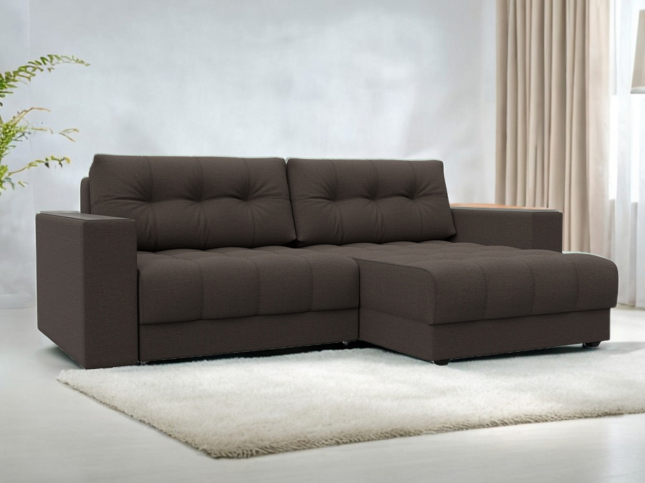 Диван угловой с декором Лига-049 НПБ (амур 05 коричневый) Диван угловой с декором Лига-049 НПБ (амур 05 коричневый)