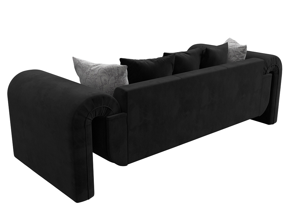 Диван прямой Волна (seven 35 черный;seven 17 серый)