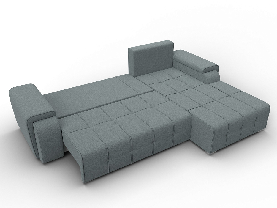 Диван угловой Лига-121 правый угол (амур 07 серый)