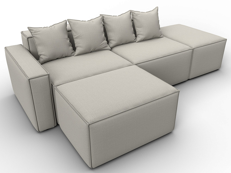 Диван угловой модульный Лига-063 угол левый (амур 02 бежевый)