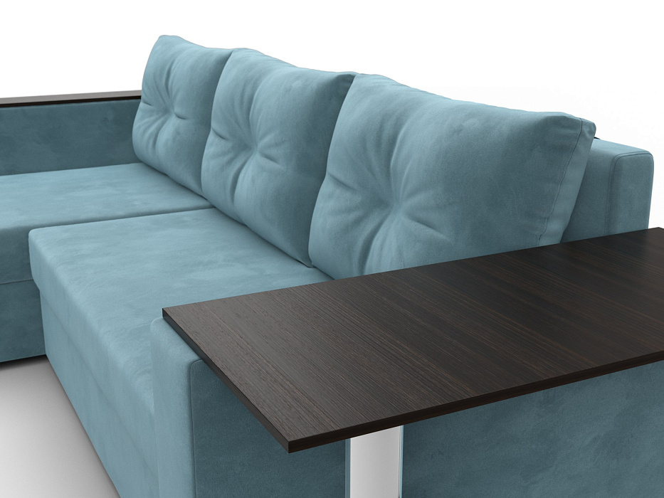 Диван угловой Атланта со столом левый угол (seven 113 бирюзовый)