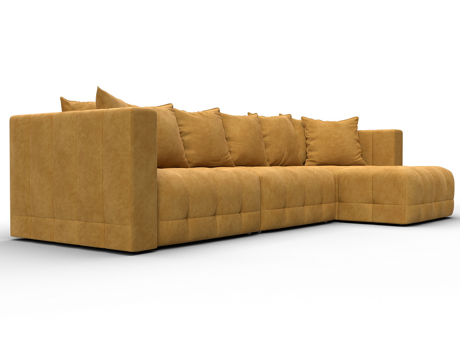 Диван угловой Лига-052 НПБ Лонг угол универсальный (brut 10 желтый)