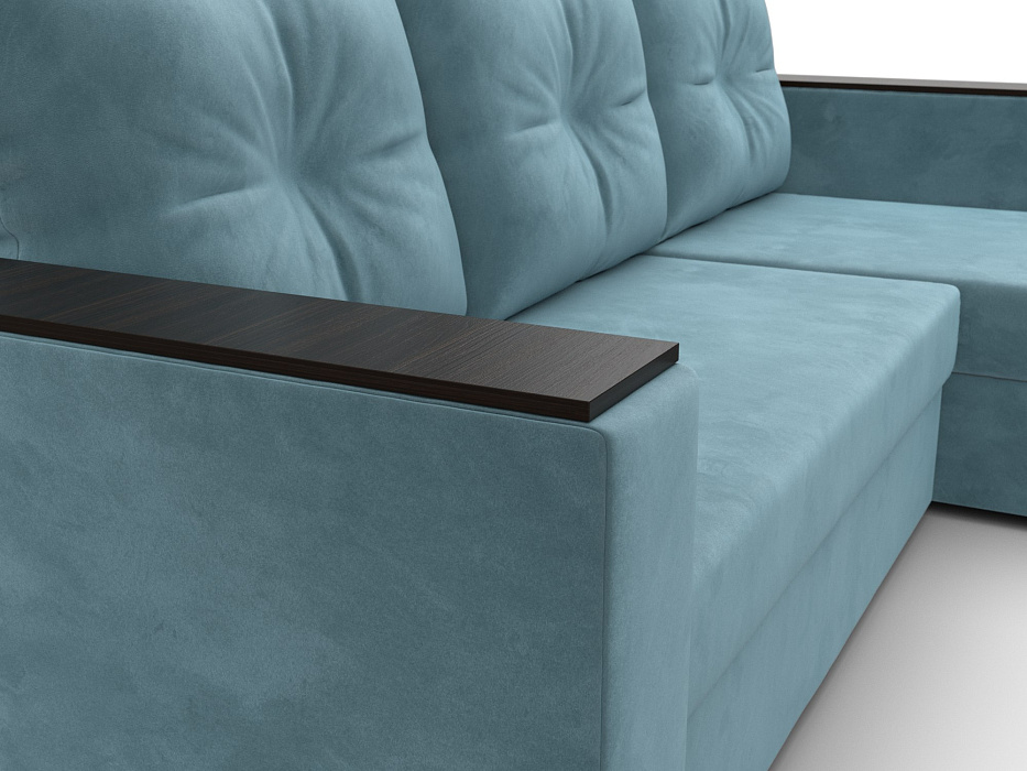 Диван угловой Атланта без стола универсальный угол (seven 113 бирюзовый)