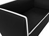 Прямой диван Бергамо 2-х местный (черный\белый)