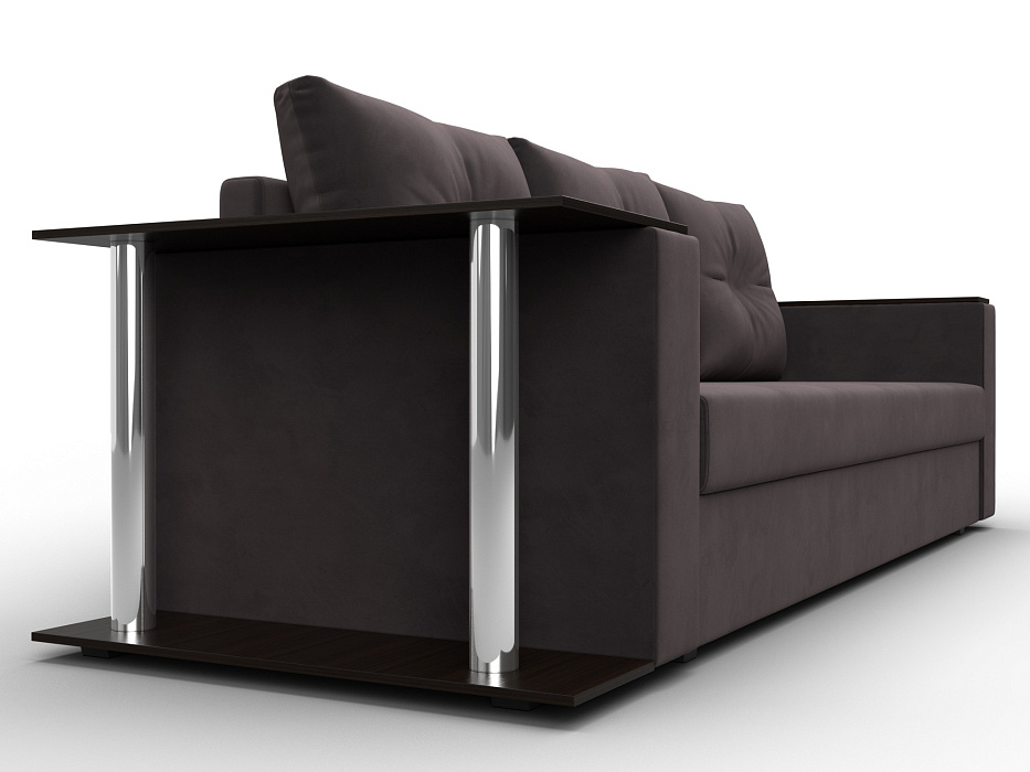 Диван прямой Атланта со столом слева (seven 727 коричневый)