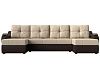 П-образный диван Меркурий (бежевый\коричневый цвет)