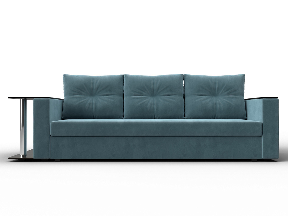 Диван прямой Атланта со столом слева (seven 113 бирюзовый)