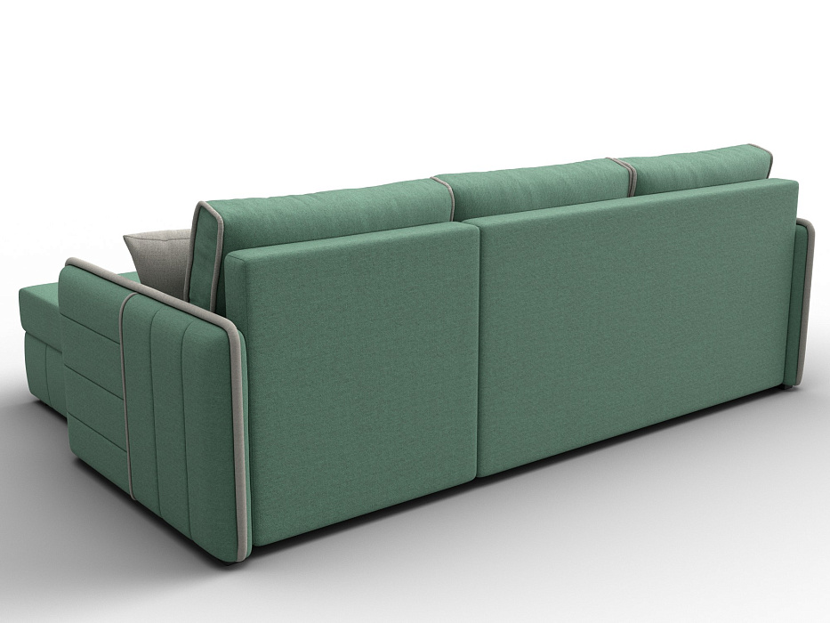 Диван угловой Лига-078 угол универсальный (амур 11 зеленый/амур 02 бежевый)