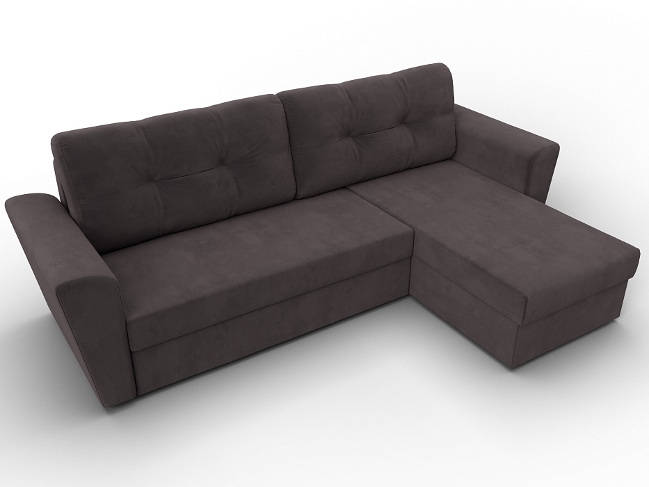 Диван угловой Амстердам Лайт правый угол (seven 727 коричневый)