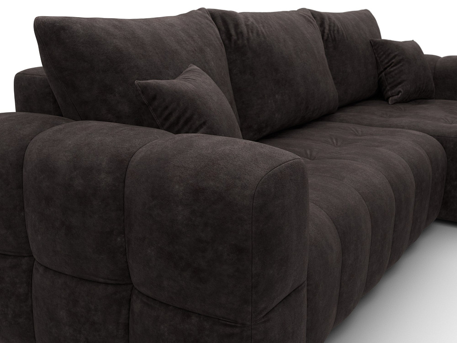 Диван угловой Лига-110 НПБ угол универсальный (brut 17 коричневый)