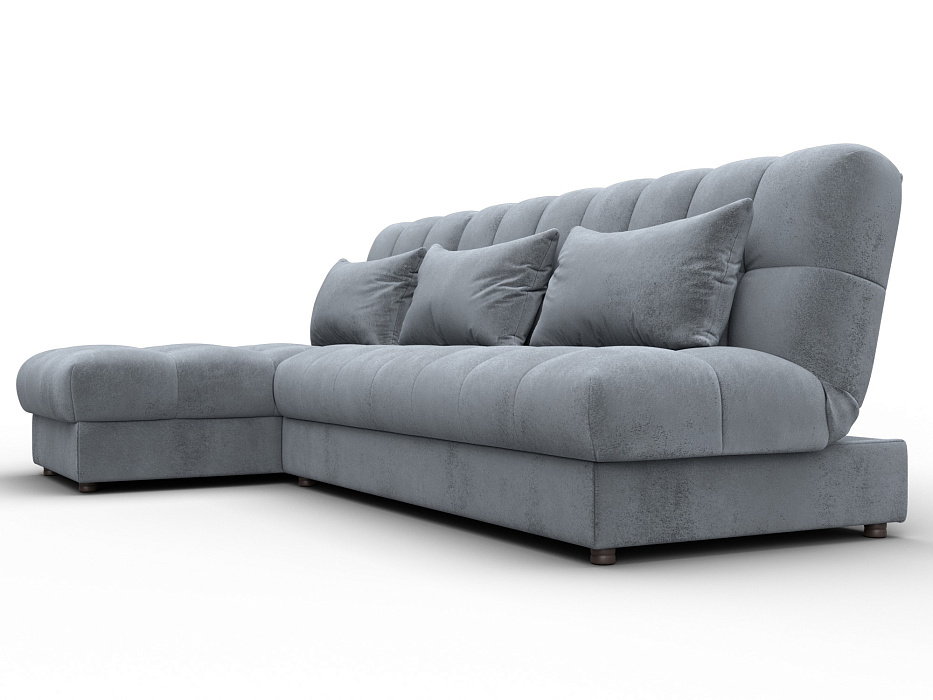 Диван угловой Лига-116 НПБ угол левый (tower 10 серый)