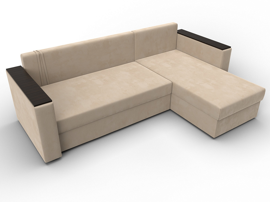Диван угловой Атланта без стола универсальный угол (seven 729 бежевый)