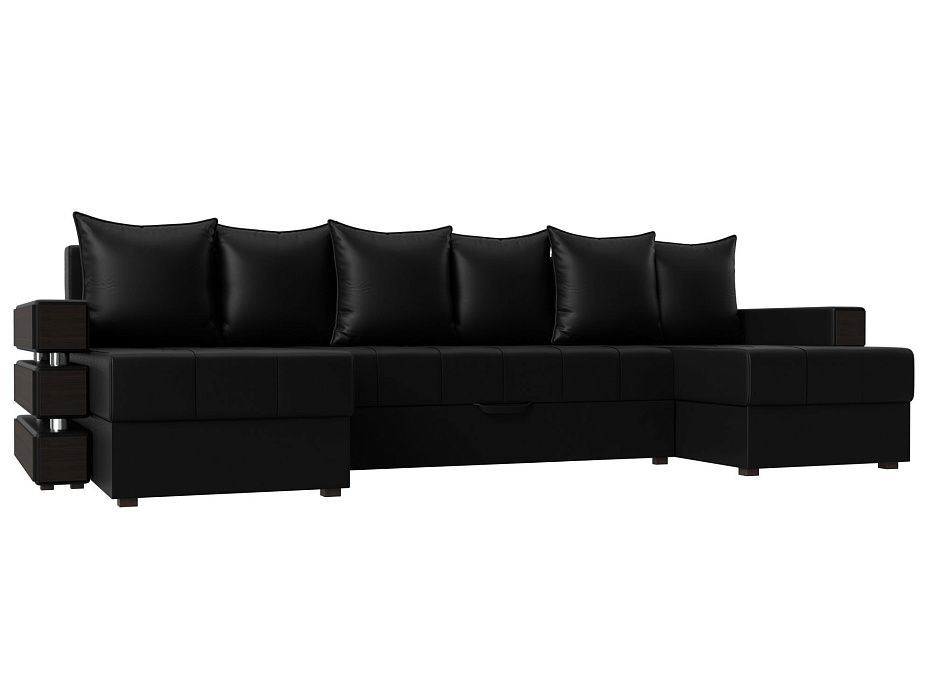 П-образный диван Венеция (черный цвет)