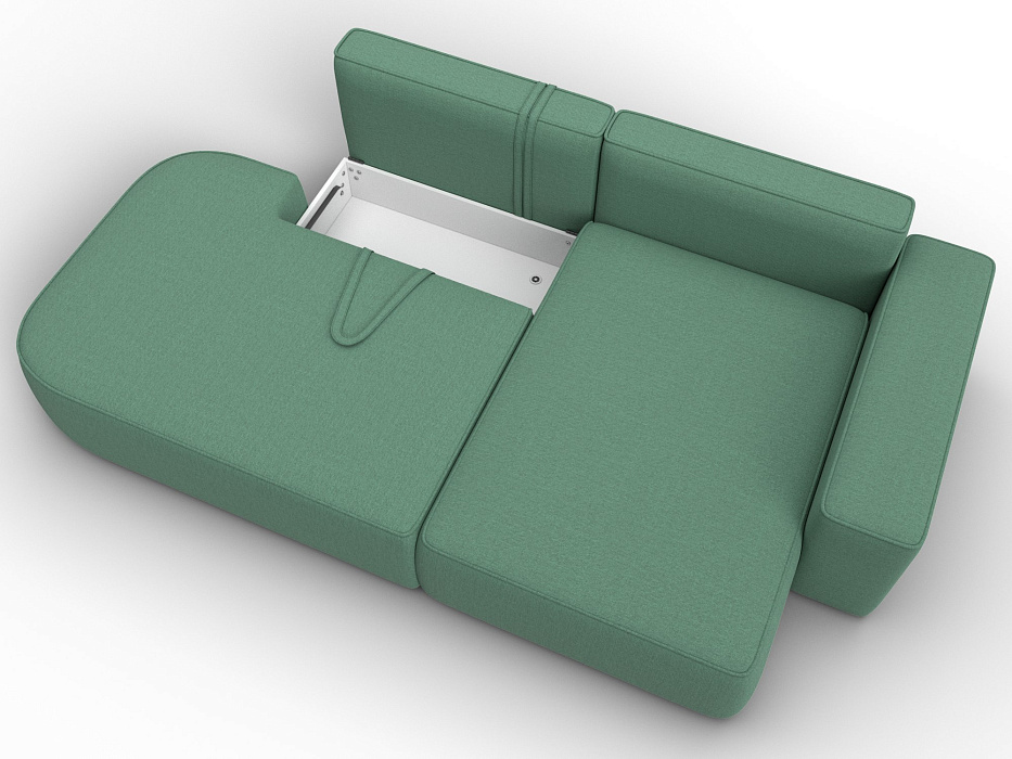 Диван угловой Лига-065 угол правый (амур 11 зеленый)