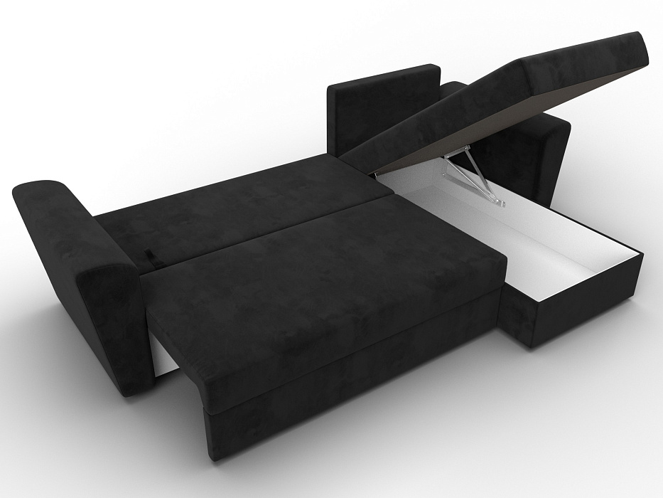 Диван угловой Амстердам Лайт правый угол (seven 35 черный)