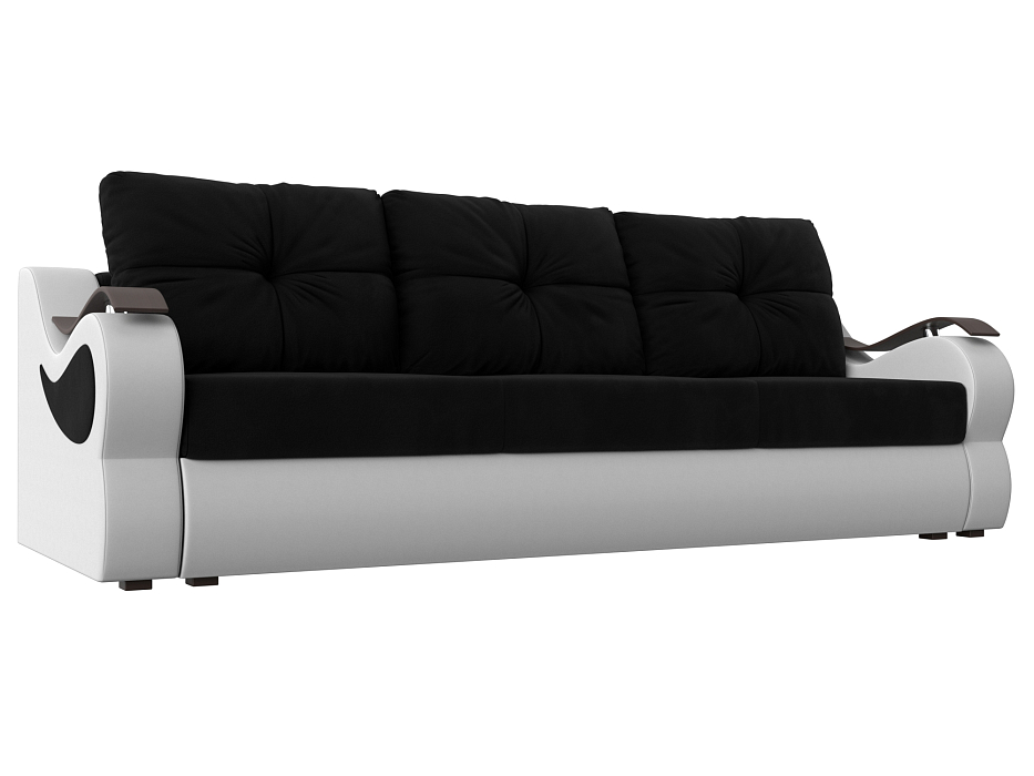 Прямой диван Меркурий еврокнижка (черный\белый)