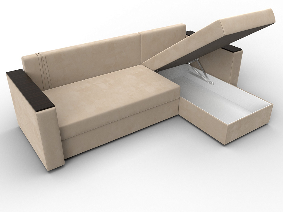 Диван угловой Атланта без стола универсальный угол (seven 729 бежевый)