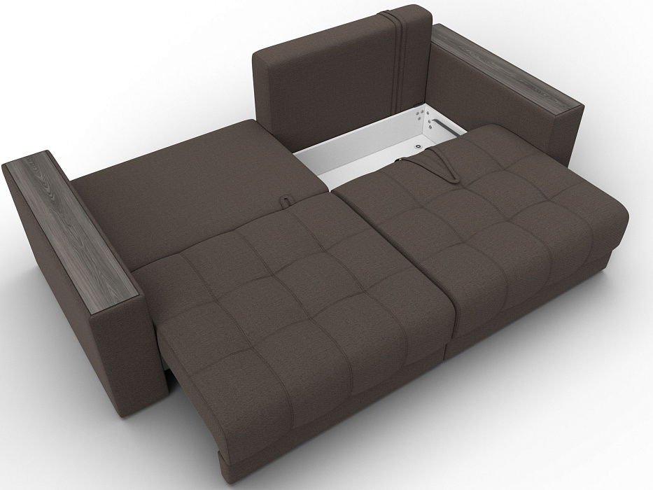 Диван прямой с декором Лига-049 НПБ (амур 05 коричневый)