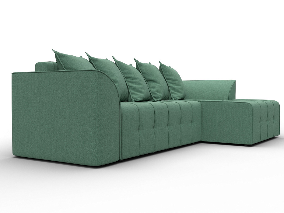 Диван угловой Лига-113 угол правый (амур 11 зеленый)