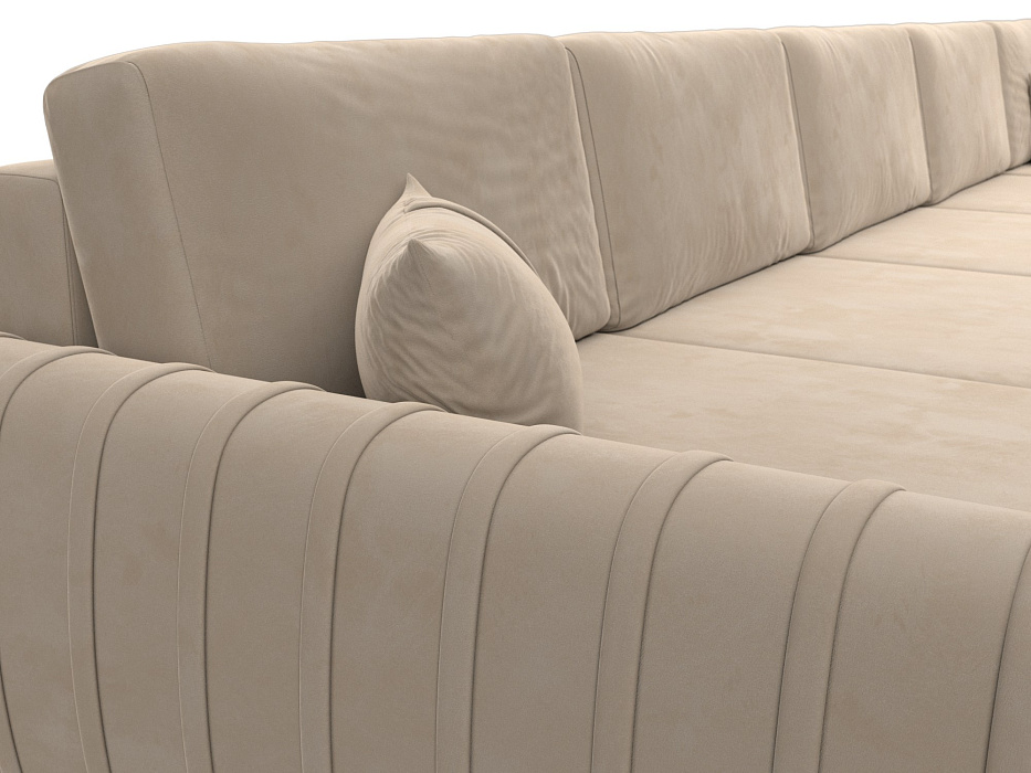 Диван П-образный Лига-057 НПБ МегаЛонг (seven 729 бежевый)