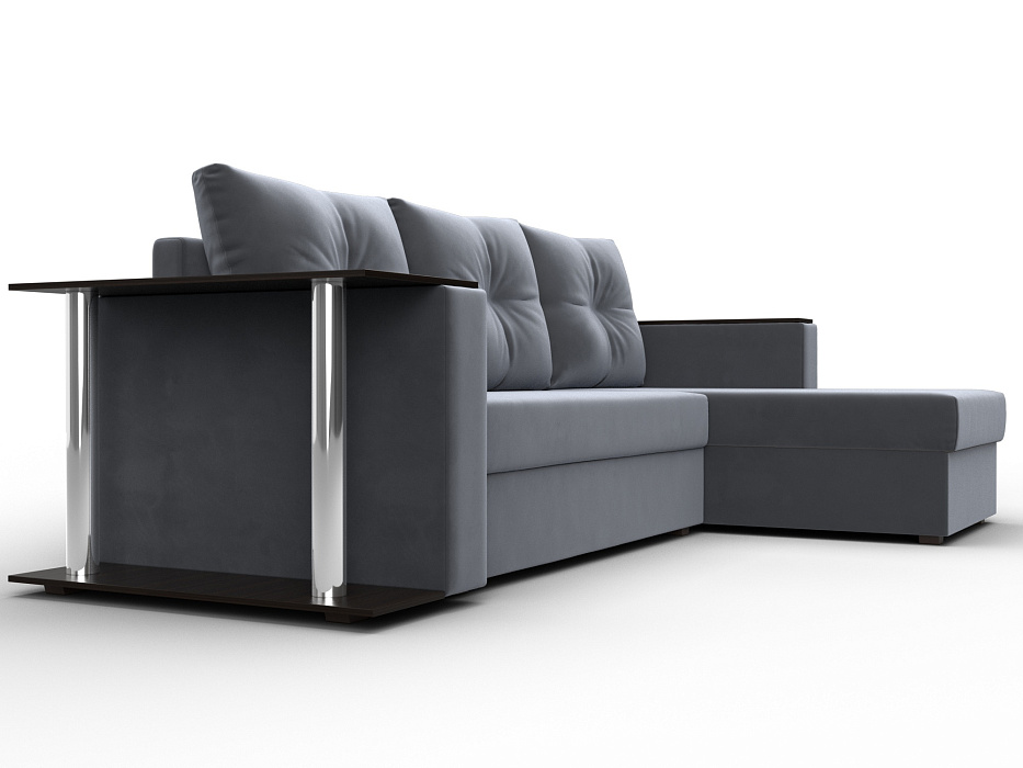 Диван угловой Атланта со столом правый угол (seven 17 серый)