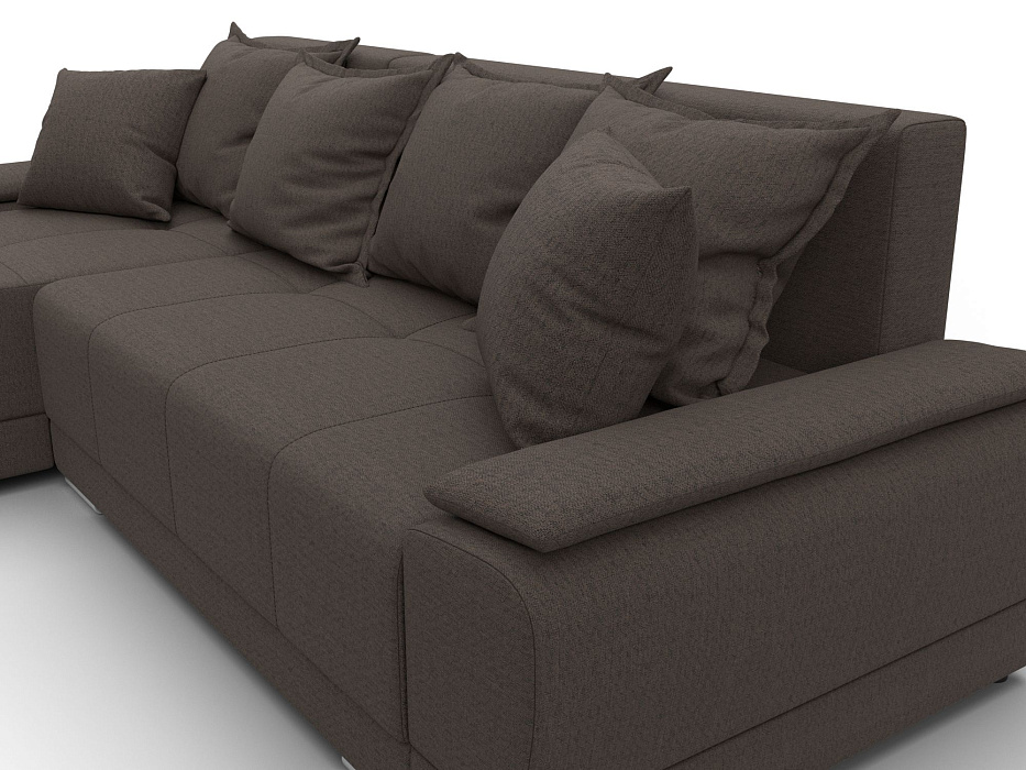 Диван угловой Лига-119 угол левый (амур 05 коричневый)