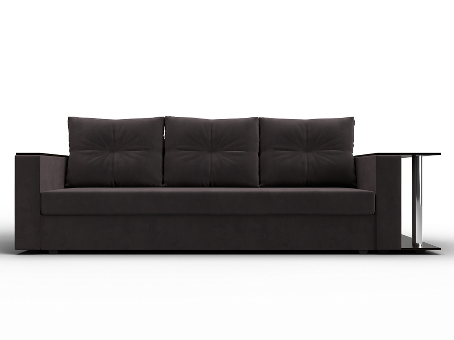 Диван прямой Атланта со столом справа (seven 727 коричневый)