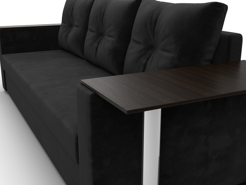 Диван прямой Атланта со столом справа (seven 35 черный)