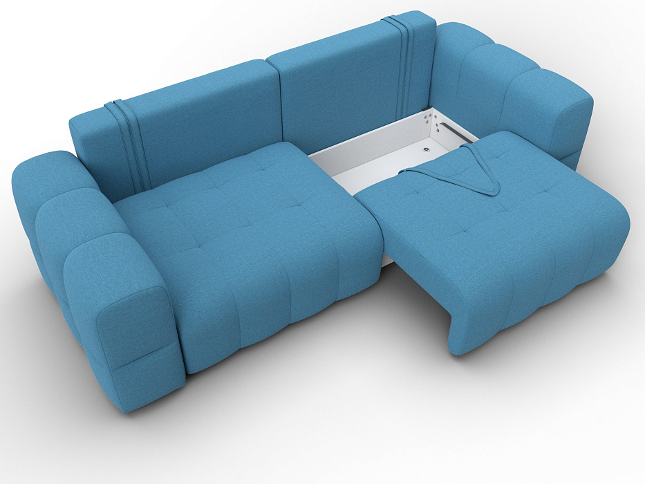 Диван прямой Лига-110 НПБ (амур 10 голубой)