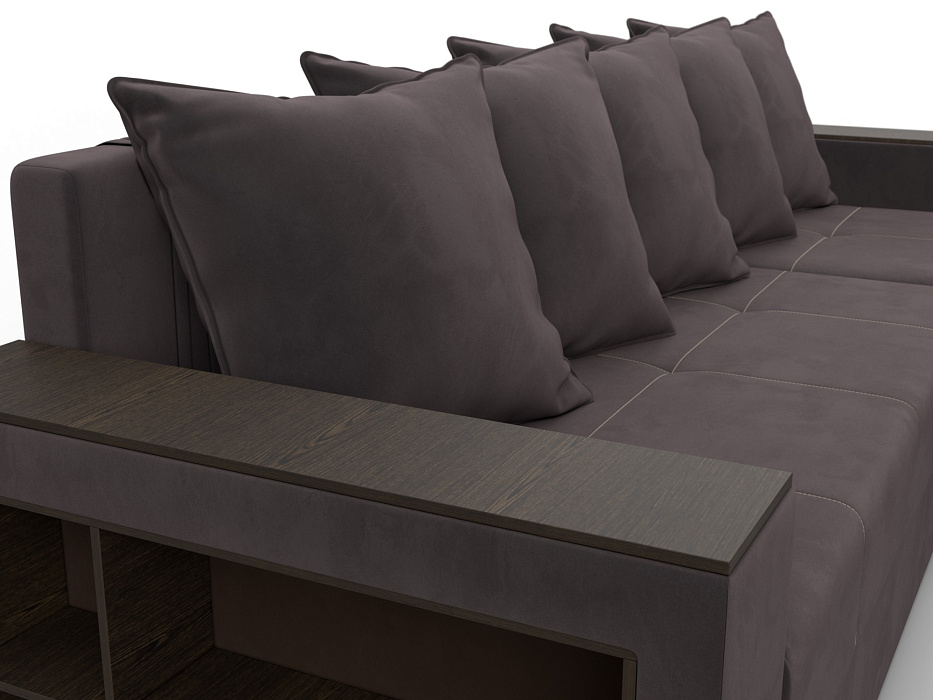 Диван угловой Дубай Лайт угол универсальный (коричневый)