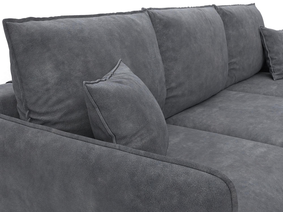 Диван угловой Лига-064 НПБ угол универсальный (brut 16 темно-серый)