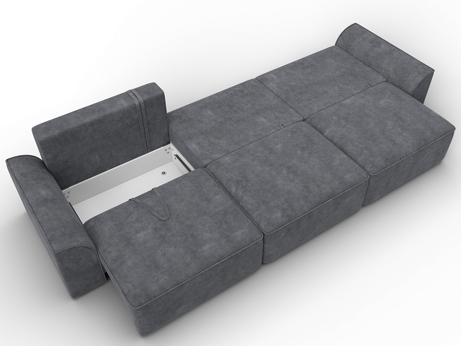 Диван прямой Лига-048 НПБ Лонг (brut 16 темно-серый)