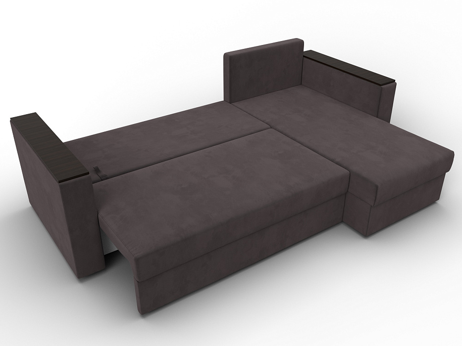 Диван угловой Атланта без стола универсальный угол (seven 727 коричневый)