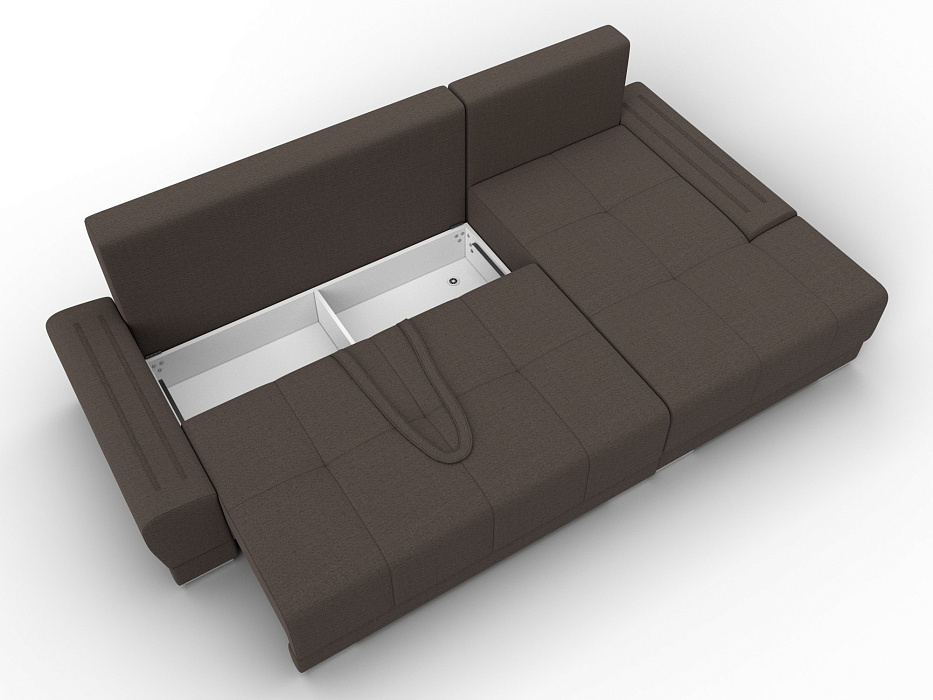 Диван угловой Лига-119 угол правый (амур 05 коричневый)