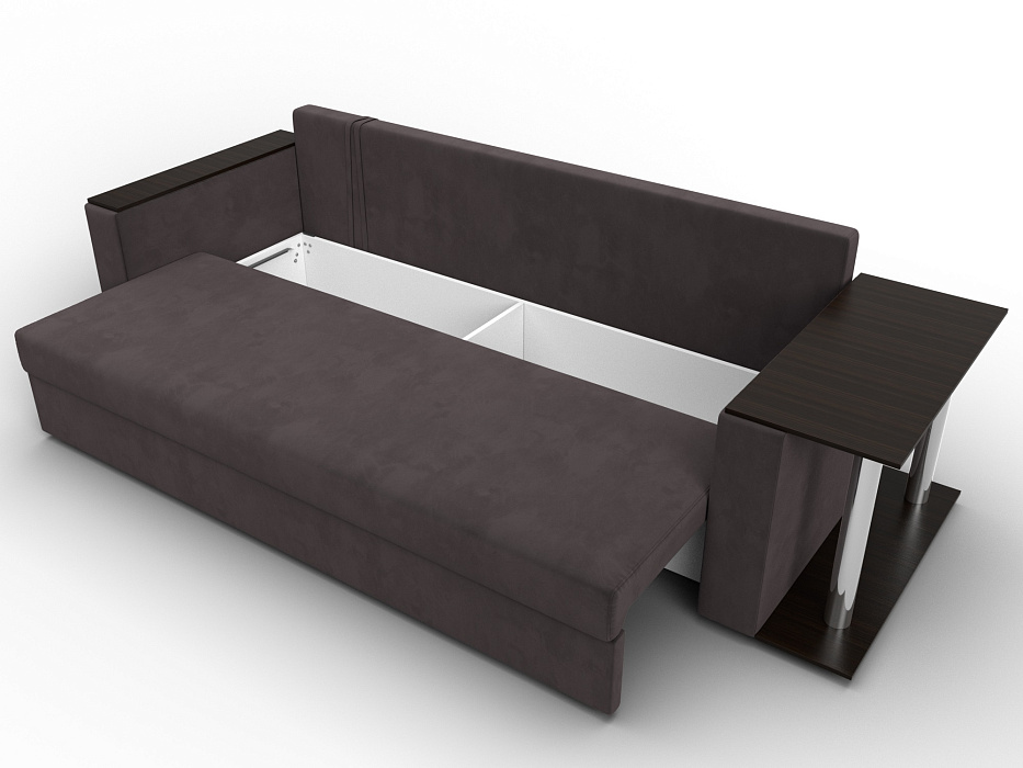 Диван прямой Атланта со столом справа (seven 727 коричневый)