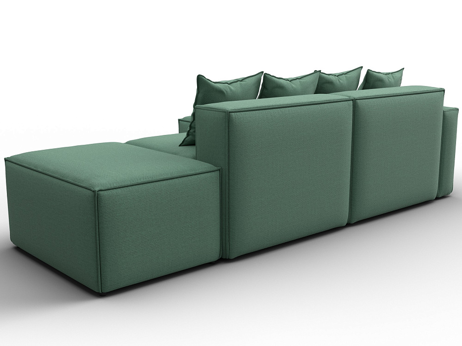 Диван угловой модульный Лига-063 угол левый (амур 11 зеленый)