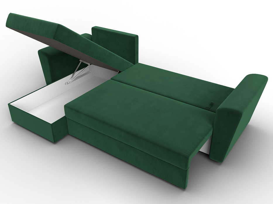 Диван угловой Амстердам Лайт левый угол (seven 626 зеленый)