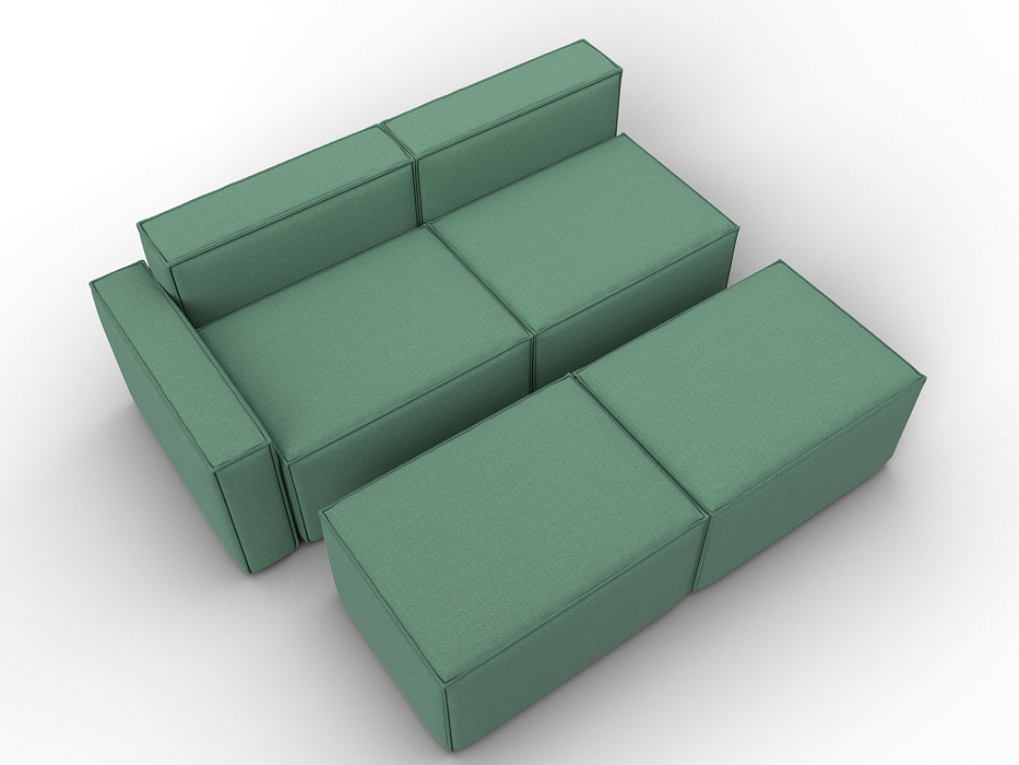 Диван угловой модульный Лига-063 угол левый (амур 11 зеленый)