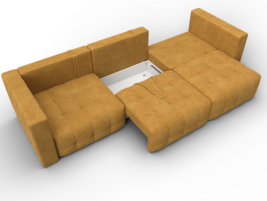 Диван прямой Лига-052 НПБ Лонг (brut 10 желтый)