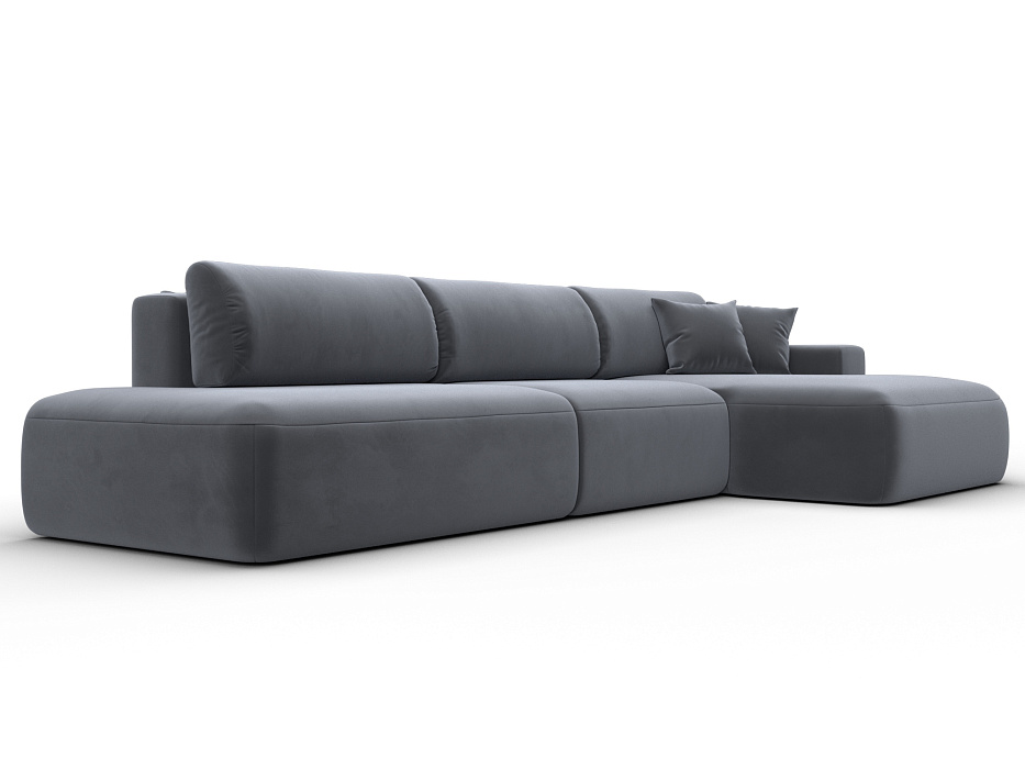 Диван угловой Лига-036 НПБ Модерн Лонг правый угол (seven 17 серый)